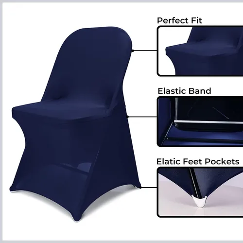 Vista 4 de Babenest - Fundas plegables para sillas de licra, 10 unidades, universales, elásticas, lavables, ajustadas, para bodas, vacaciones, banquetes