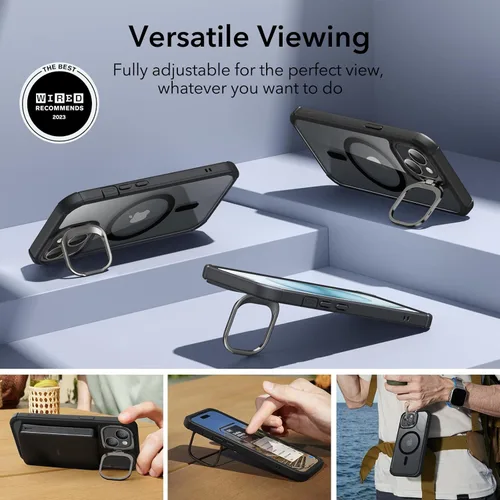 Vista 8 de ESR for iPhone 15 and iPhone 14 and iPhone 13 Pro Max Case, Compatible with MagSafe, Built-in Stash Stand Phone Case