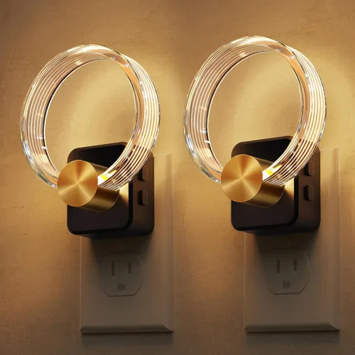 Vista 30 de L LOHAS LED Luz Nocturna, Luces Nocturnas Enchufables a la Pared con Cambio de 10 Colores RGB, Luz Nocturna Enchufable a la Pared, Sensor