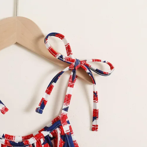 Vista 4 de YOUNGER TREE Niños Bebés Niñas Verano Tie Dye Monos Bebé Harem Correa Mameluco De Una Pieza Pantalones Ropa Tamaño 2-7 Años