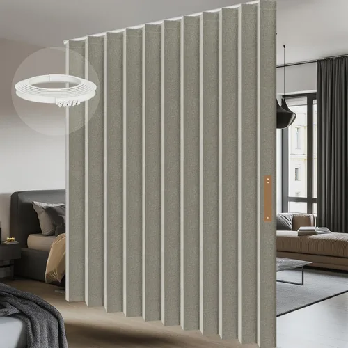 Vista 12 de Cortinas 100% opacas para puertas corredizas de cristal, cortinas extra anchas para puerta corrediza de patio, incluyen riel de cortina de techo