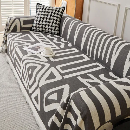 Vista 15 de VClife - Funda para sofá de 2 plazas o modular, de felpilla, antideslizante, bohemia, apta para perros, lavable, protectora, con borlas, para sala