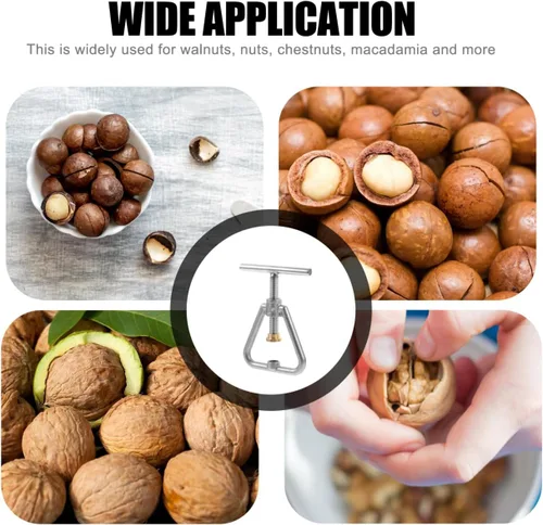 Vista 6 de Nut Cracker - Herramienta de cascanueces de acero inoxidable para nuez, avellana, almendras, nueces de nuez y nueces, nueces de nuez