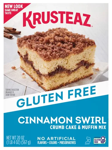 Vista 8 de Krusteaz Paquete variado de mezcla sin gluten: Muffin de arándanos, pastel de migas de canela, brownie de chocolate doble y mezcla de panqueques