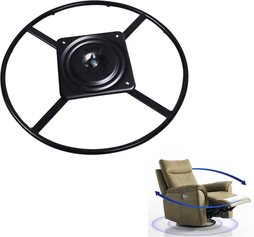 Vista 8 de Yoogu Paquete de 2 sillas reclinables resistentes de 24 pulgadas, base de anillo para muebles con placa giratoria de repuesto con placa de 10