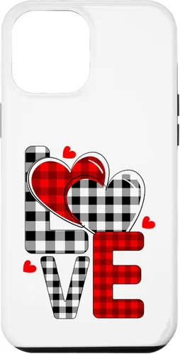 iPhone 15 Pro Max Funny Love Plaid Hearts Valentine's Day Woman Case