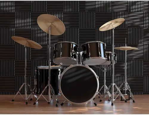 Vista 2 de JBER Paquete de 12 paneles de espuma acústica, paneles de espuma con aislamiento de sonido de 1 x 12 x 12 pulgadas para paredes, cuñas