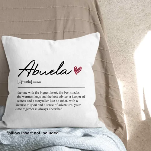 Vista 6 de Abuela Definition Gifts - Funda de almohada de 18 x 18 pulgadas, funda de almohada de cumpleaños para abuela española, decoración cuadrada