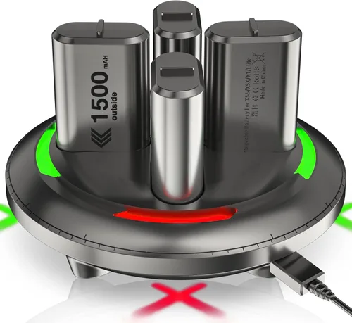 Paquetes de baterías recargables para Xbox OneXbox Series XS, 4 x 1500 mAh Xbox One Controller, baterías recargables con cargador para Xbox OneOne