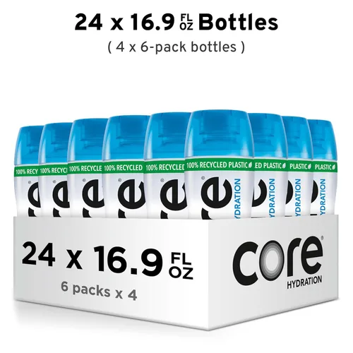 Vista 3 de Core Hidratación Agua perfectamente equilibrada, botellas de 0.5 L, 24 unidades (4 paquetes de 6)