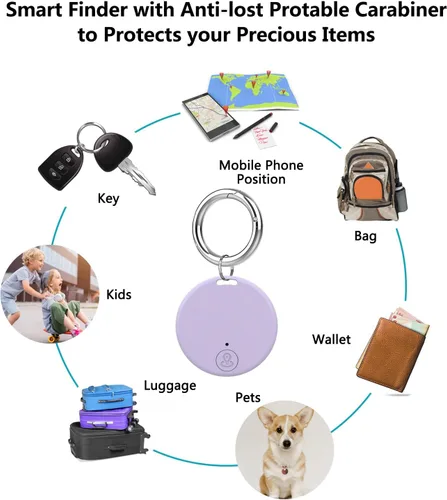 Vista 6 de Aircawin Mini rastreador GPS, localizador de artículos clave, aplicación sin tarifa mensual para iOS/Android 2023 más reciente, rastreador