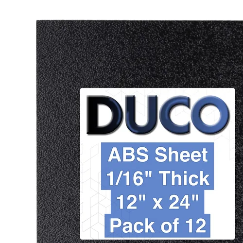 Vista 7 de Duco - Lámina de plástico ABS fabricada en Estados Unidos de 1/16 pulgadas de grosor, 6 x 12 pulgadas, 1 paquete de paneles termoplásticos negros