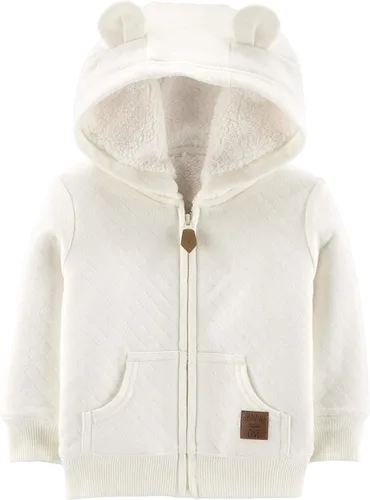 Simple Joys by Carter's Unisex Babies' Hooded Sweater Jacket with Sherpa Lining