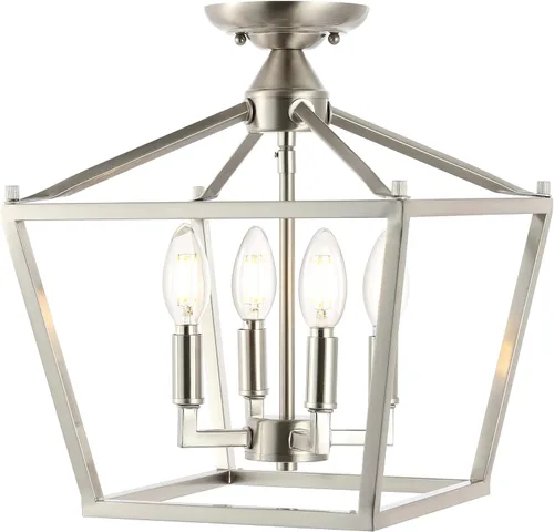 Vista 8 de JONATHAN Y JYL7610G - Linterna mini de las llanuras de 12" con 4 luces, de hierro, moderna, estilo granja, LED, de montaje empotrado, para oficina