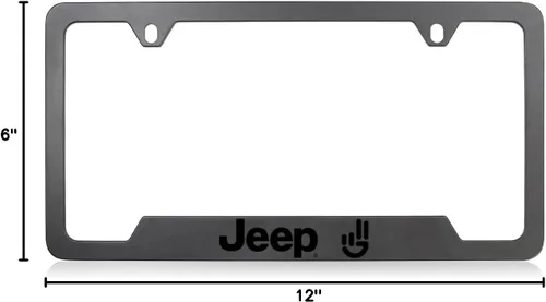 Vista 8 de Marco para matrícula de Jeep Wave, cantidad 1 incluida (metal negro)