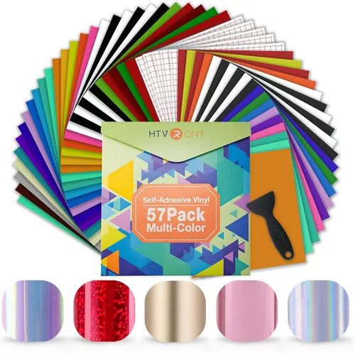 Vista 14 de Vinilo para Cricut – Juego de hojas de vinilo adhesivas permanentes – Hojas de vinilo de 12 x 12 pulgadas / 30.48 x 30.48 cm. y hojas de cinta