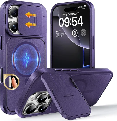 Vista 252 de TOCOL Funda para iPhone 11, compatible con Magsafe, protección completa de cámara, imanes integrados, protección contra caídas, funda translúcida