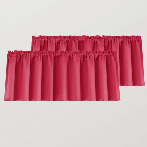 Vista 12 de Mrs.Naturall Cenefas de playa para ventana de cocina, paquete de 2 cenefas opacas con bolsillo para barra, para sala de estar, baño, 36 x 16 Azul