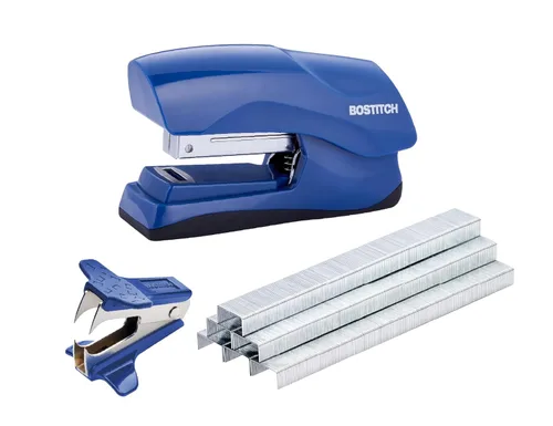 Bostitch Office - Engrapadora de servicio pesado de 40 hojas con 1250 grapas y removedor de grapas, tamaño de engrapadora pequeña, cabe en la palma