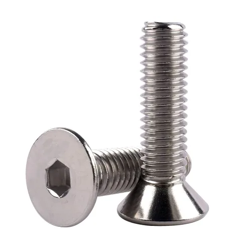 Vista 8 de Tornillos avellanados de cabeza plana de 1/4-20 x 1-1/2", pernos de casquillo hexagonal, acero inoxidable 304 18-8, rosca de máquina completa