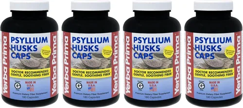 Vista 7 de Yerba Prima Cápsulas de cáscara de psyllium – 180 cápsulas (paquete de 2) – Suplemento de fibra fácil de tragar – Limpieza de colon – Salud