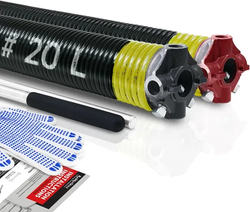 Vista 62 de Par de resortes de torsión para puerta de garaje de 2 pulgadas con barras de bobinado antideslizantes y guantes, electroforesis de alta precisión