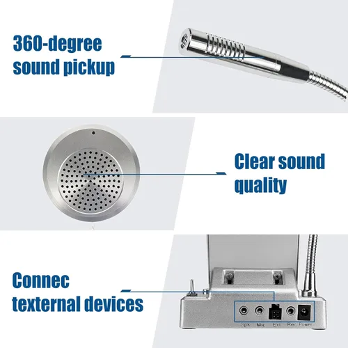 Vista 6 de Retekess TW102 - Altavoces de micrófono para ventana, sistema de intercomunicación de ventana, cable de 26.2 ft con altavoz externo fuerte, sistema