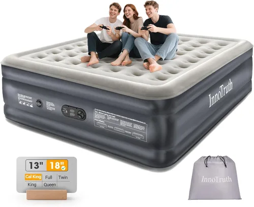 Vista 12 de InnoTruth Colchón de aire matrimonial con bomba integrada, ganador del premio Family Choice, colchón inflable, cama de aire elevada de 18 pulgadas