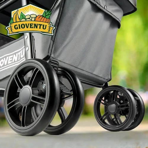 Vista 3 de Carrito de compras plegable con ruedas, carritos de comestibles multiusos de 80 libras con ruedas de 360° y bolsa extraíble, carritos de compras