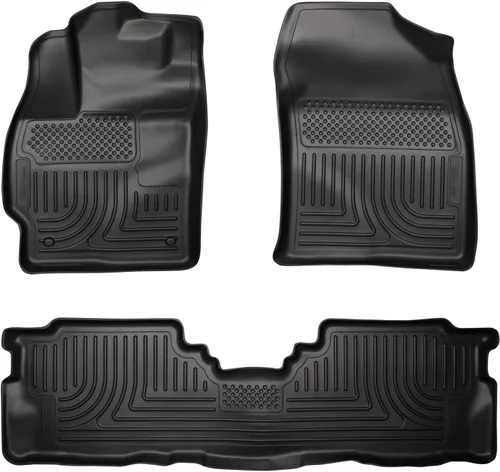 Husky Liners Weatherbeater | Compatible con Toyota Prius V 2012-2017 - Forro delantero y de segunda fila - Negro, 3 piezas | 98911