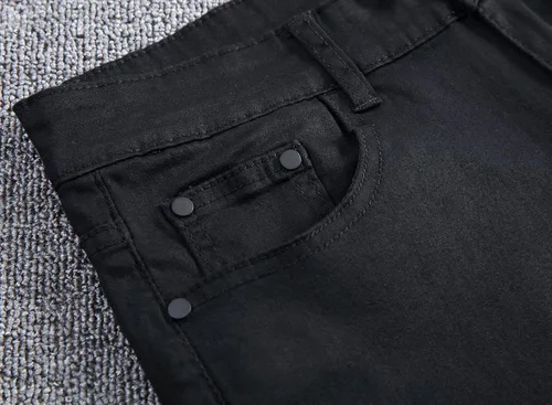 Vista 5 de Leward - Pantalones vaqueros para hombre ajustados elásticos color negro