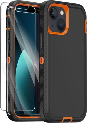Vista 8 de Annymall Funda para iPhone 13 con 2 protectores de pantalla, protección contra caídas a prueba de golpes, cuerpo completo, resistente, 3 capas