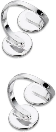 Vista 8 de EXCEART 10 piezas de soporte de anillo ajustable base de anillo bandeja de anillo soporte redondo en blanco base de cabujón bandeja de servir