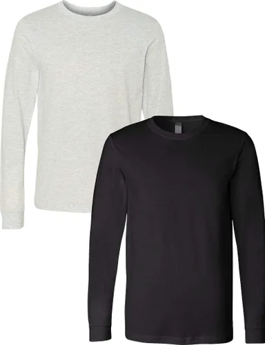 Vista 49 de Canvas Filmore 3501 - Camiseta de 4.2 onzas para hombre manga larga (1) Ceniza + (1) Jaspeado atlético
