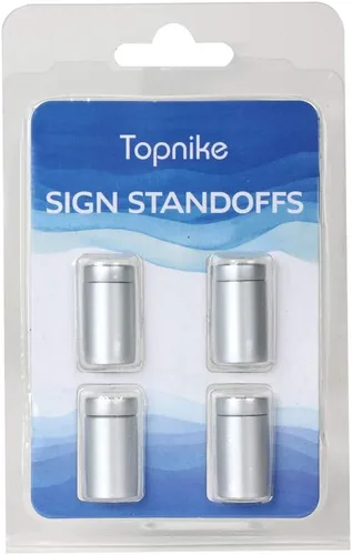 Vista 8 de TOPNIKE Letrero de separación de 1/2" x 3/4", tornillo de separación para letreros, aluminio plateado, para acrílico, vidrio, PVC, panel de vidrio