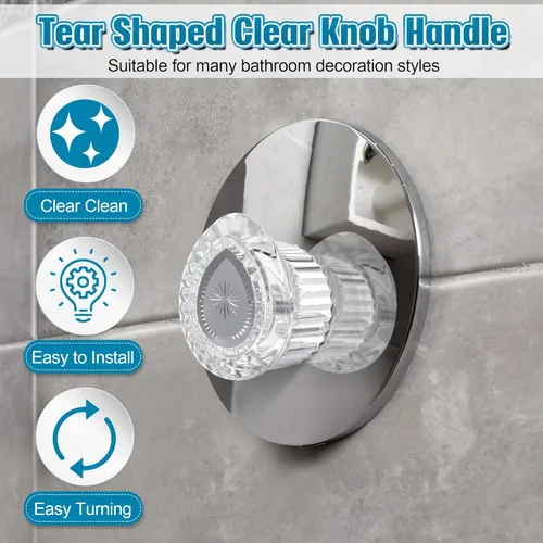 Vista 4 de Enhon Juego de 4 piezas de perilla de repuesto compatible con mango de ducha Moen 100710, repuesto para grifo de baño de una sola manija, accesorio