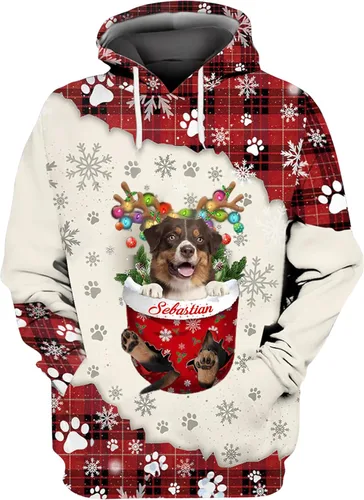 Vista 15 de Sudadera con capucha 3D personalizada para perro, diseño de perro con nombre personalizado, sudadera con capucha de perro de amor, camisa de perro