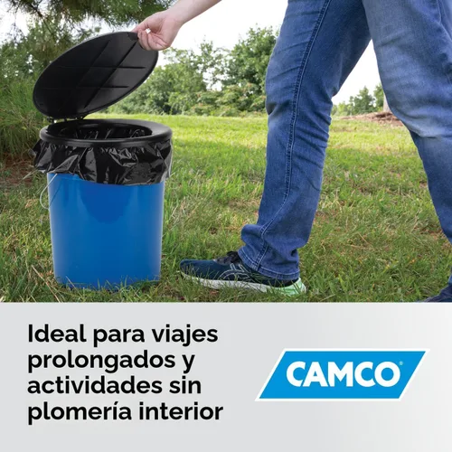Vista 6 de Bolsas de basura de inodoro Camco - Cuenta con un polvo biodegradable y diseño de doble bolsa a prueba de fugas - Excelente para campamentos, viajes