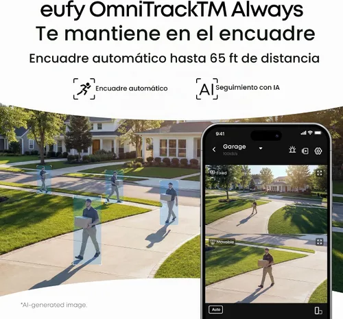 Vista 4 de eufy Security Sistema NVR E50,Kit de 4 cámaras,4K de doble lente Bullet-PTZ