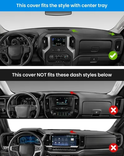 Vista 389 de FIILINES - Cubierta para tablero, accesorio para tablero de malla antideslizante, parasol sin reflejos y protector compatible con Toyota Tundra