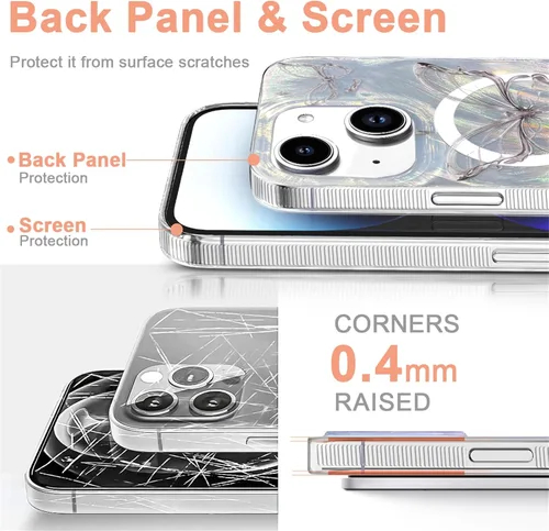 Vista 387 de I-MGAE-IN-AR - Funda diseñada para iPhone 12 y 12 Pro, diseño de mariposa plateada brillante, funda protectora de poliuretano termoplástico, suave