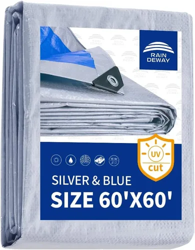 Vista 49 de RAINDEWAY Tarps - Lona impermeable de color azul de 4 x 16 pies de grosor, resistente a desgarros, multiusos, para techo, campamento, automóvil