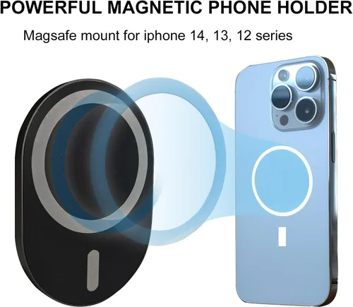 Vista 7 de Soporte magnético para teléfono para carrito de golf, compatible con iPhone 12, 13, 14, 15 / Plus/Pro, teléfono inteligente con funda Magsafe (negro)