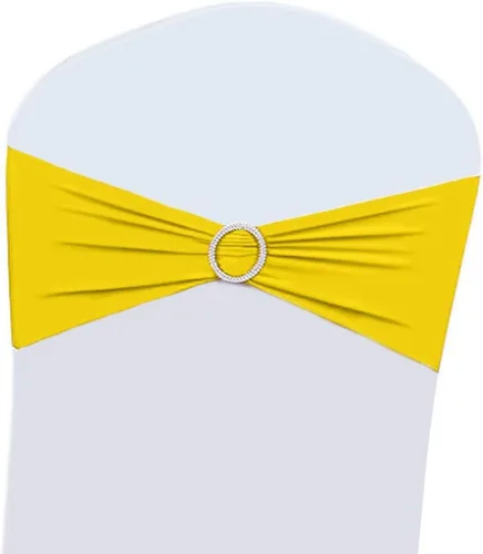 Vista 13 de 100 piezas de decoración para sillas de boda, lazos y bandas elásticas para sillas de fiesta, ceremonia, recepción, banquete, fundas de elastano