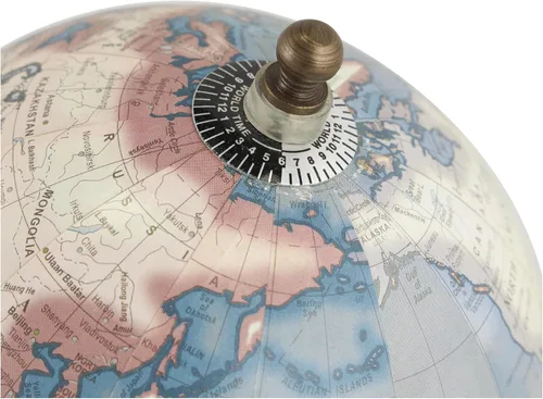 Vista 5 de Deco 79 Globo de plástico con base de madera, 5 "x 5" x 10 ", marrón