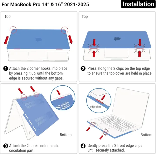 Vista 6 de IBENZER Funda para MacBook Pro de 14 pulgadas 2025 2024 M4 M3 M2 M1 A3112 A3185 A3401 A2918 A2992 A2779 A2442 Pro/Max, carcasa rígida y cubierta