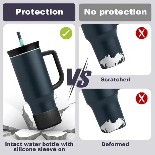 Vista 3 de Manga de silicona para el vaso Owala de 40 oz con asa, funda protectora antideslizante para accesorios de vasos térmicos de acero inoxidable