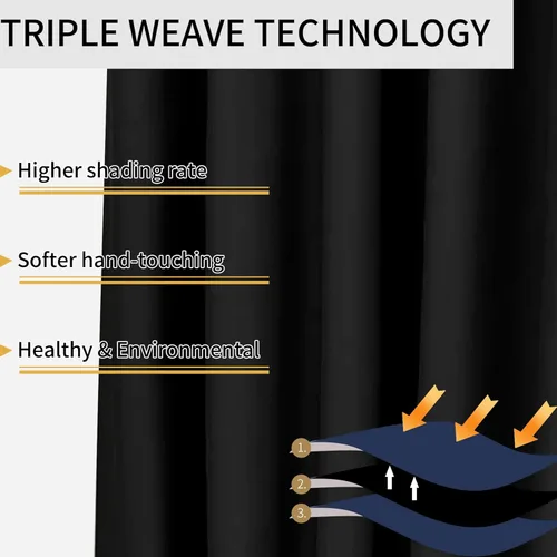 Vista 4 de Cortinas opacas extralargas con ojales, de 132 pulgadas de largo, cortinas para techos altos para sala de estar y loft (1 panel, beige, 52"x132")