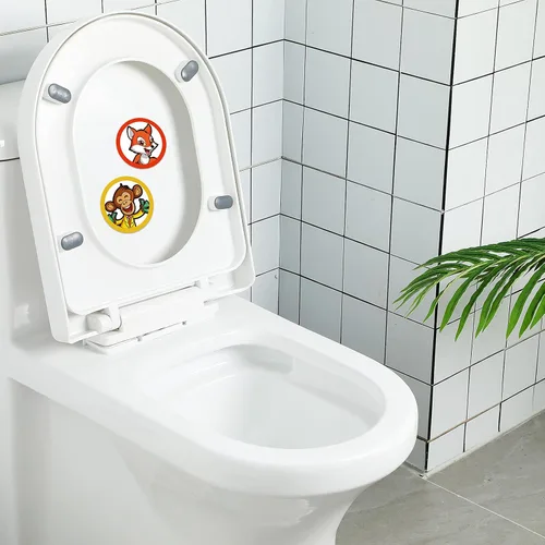 Vista 6 de Chinco 120 piezas de objetivos de orinal para niños, pegatinas de papel para orinar, objetivos de entrenamiento de orinal para niños