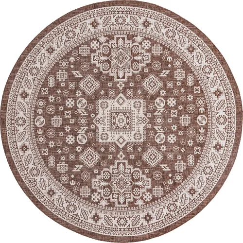 Vista 318 de Unique Loom Outdoor Aztec Collection Alfombra de área, Chalca (7 pies 10 pulgadas, cuadrada, azul/marfil)